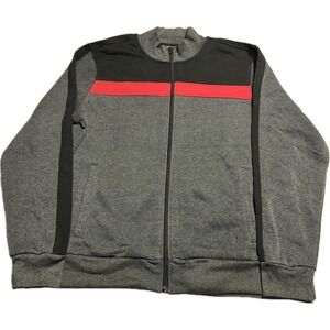 Seduka Jacket Men's XL Gray Red Full Zip Mock Neck Camp‎ Hike 100% Polyester NWT